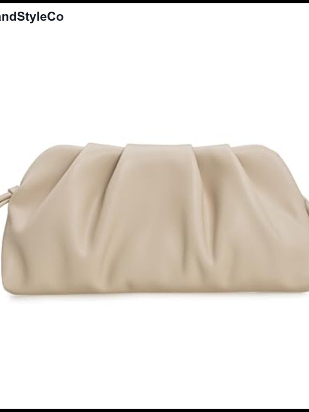 Soft Vegan Leather Pleated Clutch Evening Purse with Detachable Chain Strap